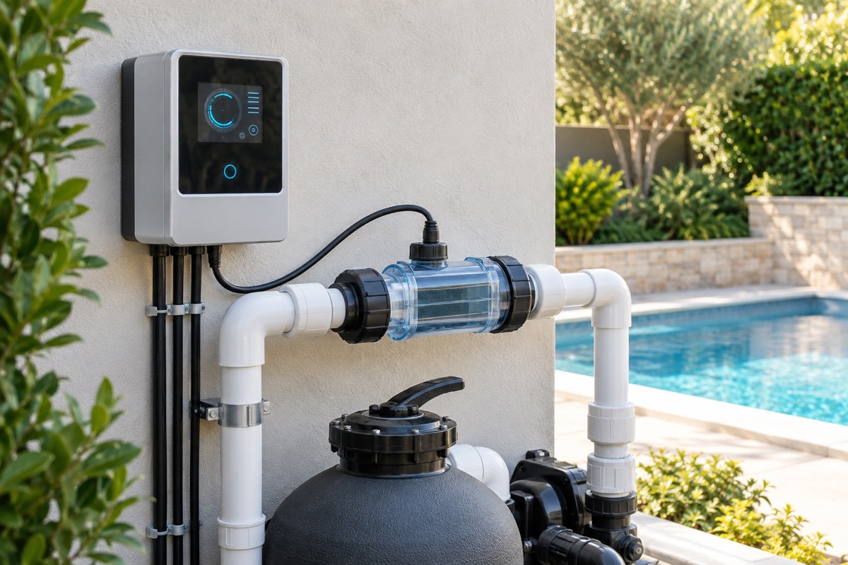 Pool salt chlorination controller and equipment